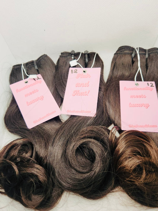 One bundle 12 inch raw weft hair